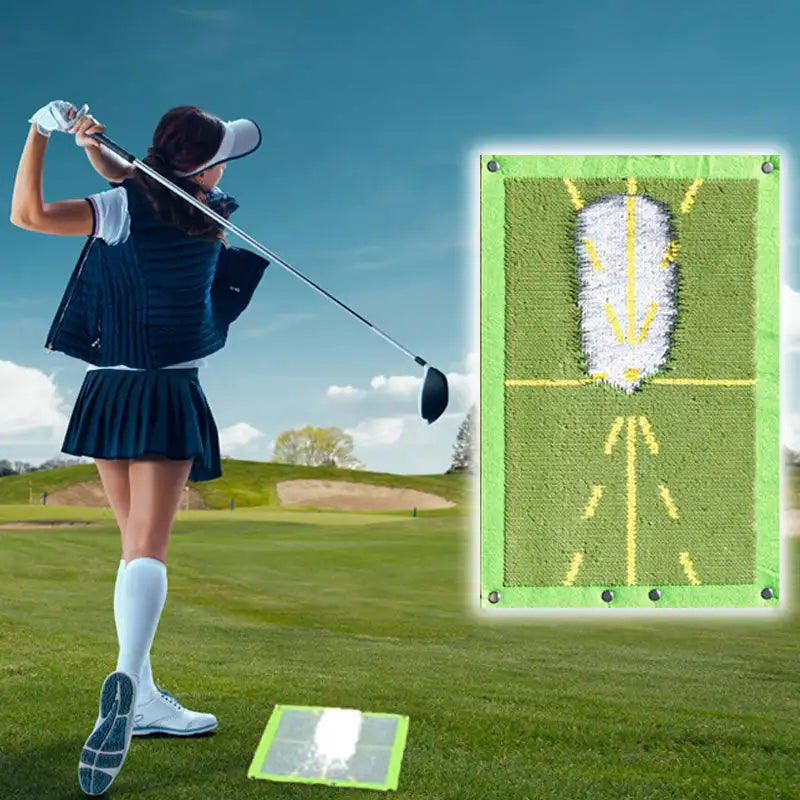 Golf Training Mat Improves Swing and Ball Contact